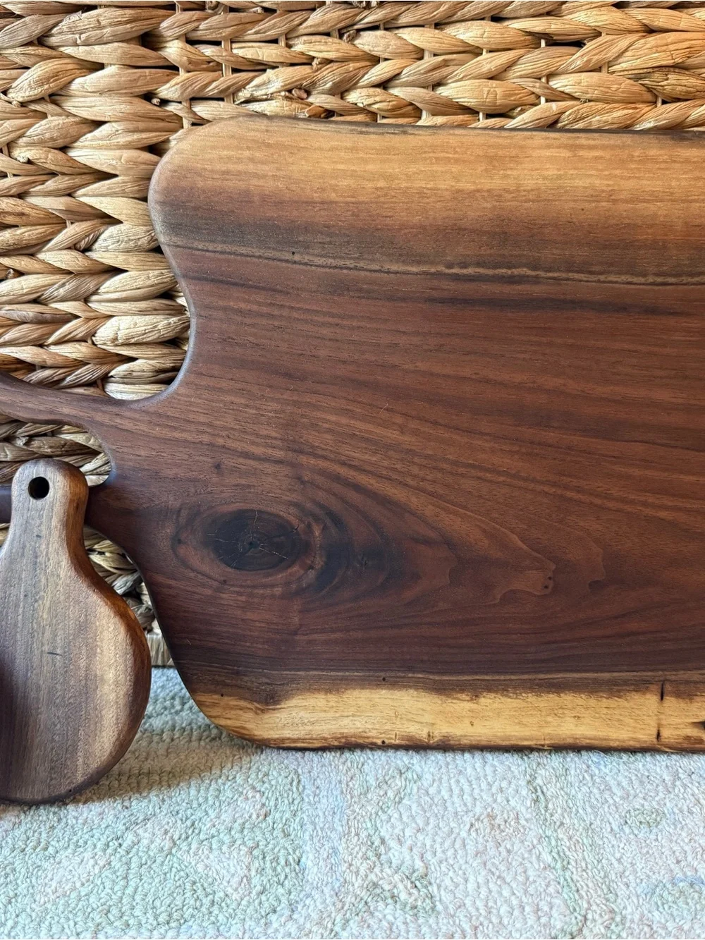 Handcrafted Walnut Serving Boards Set - Rich Brown Wood
